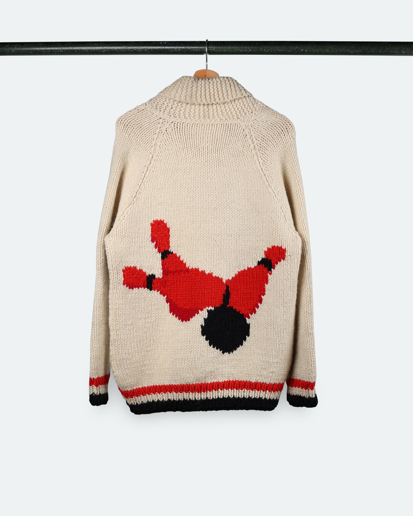 Vintage Red Pin Bowling Cowichan Sweater