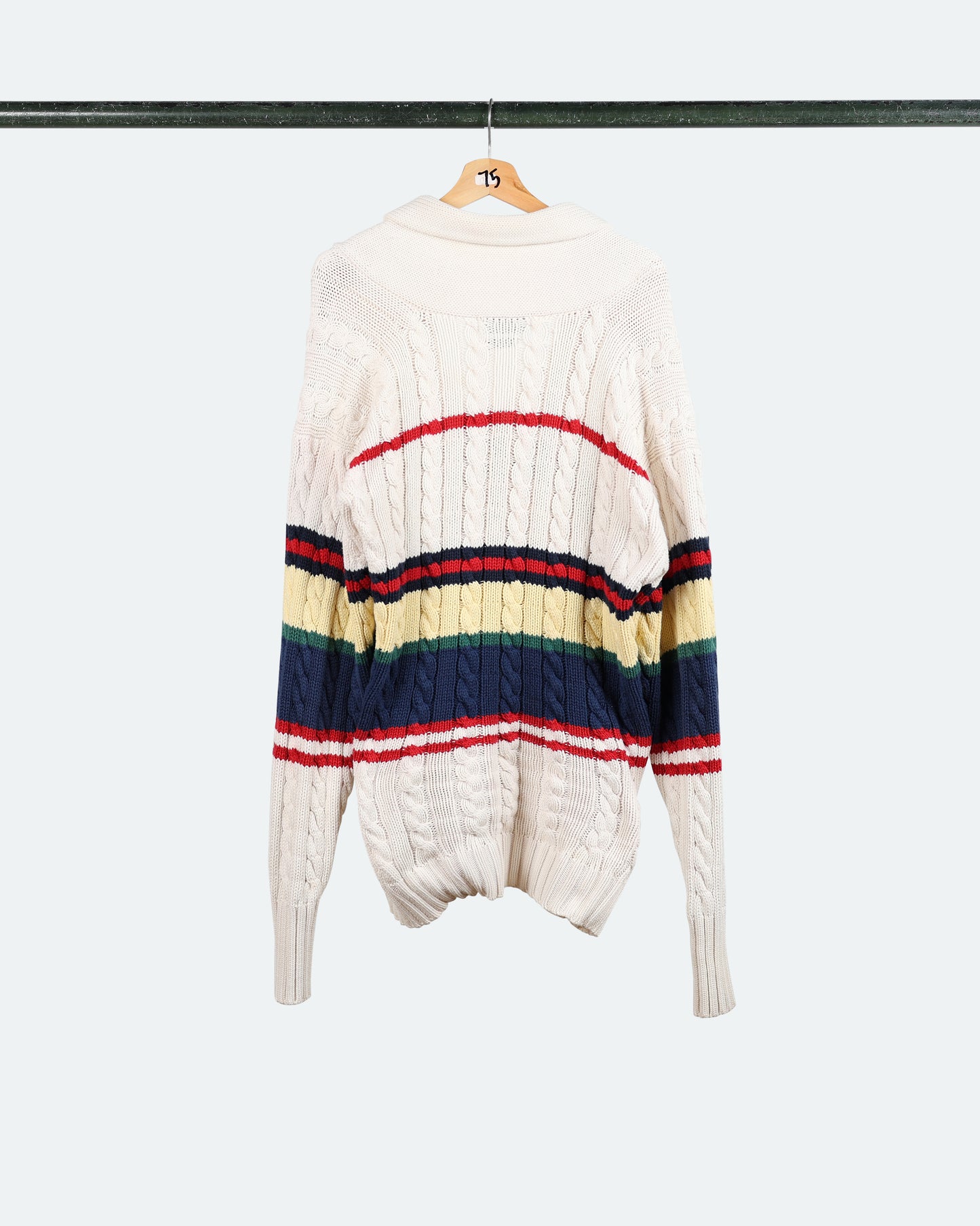 90s Polo Cable-Knit Cardigan