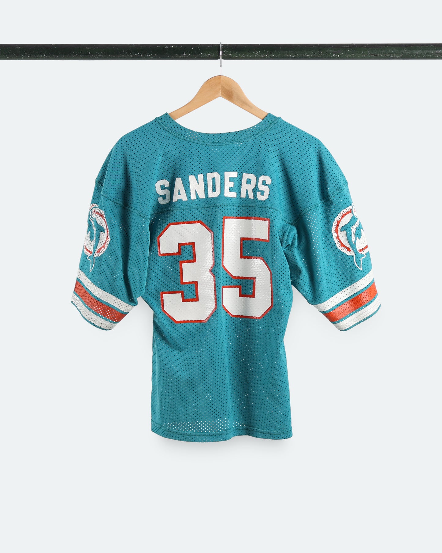 80s Dolphins #35 Sanders Jersey
