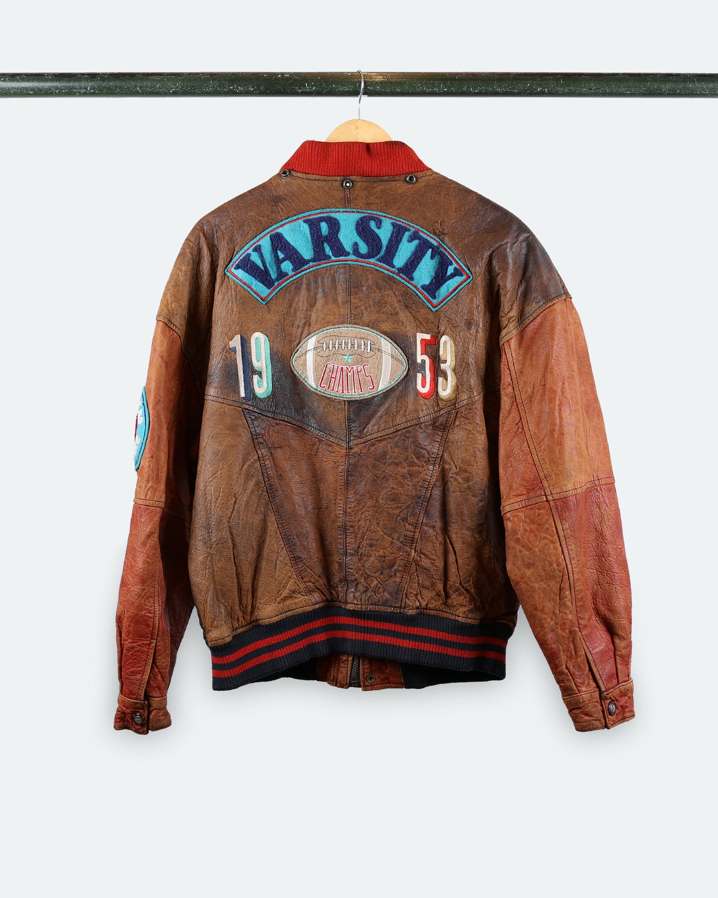 90s Winlit '1953 Champs' Leather Bomber