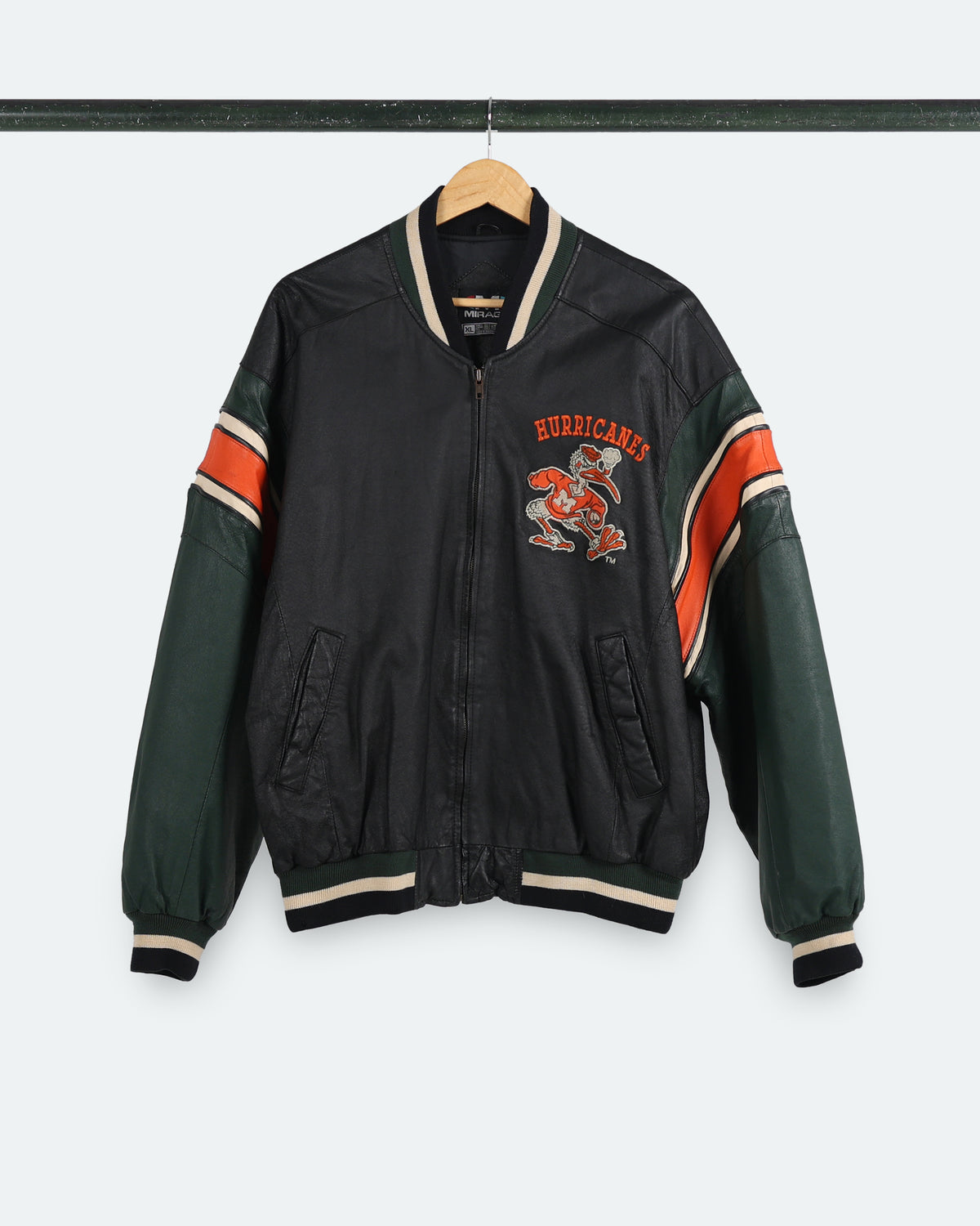 90s Miami Hurricanes Leather Jacket