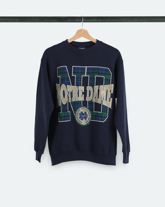 90s Plaid Notre Dame Sweatshirt
