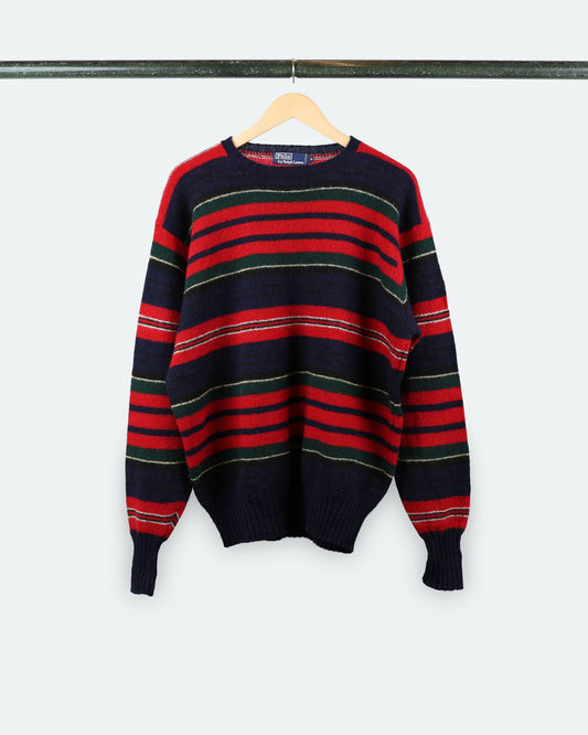 90s Polo Striped Lambswool Sweater