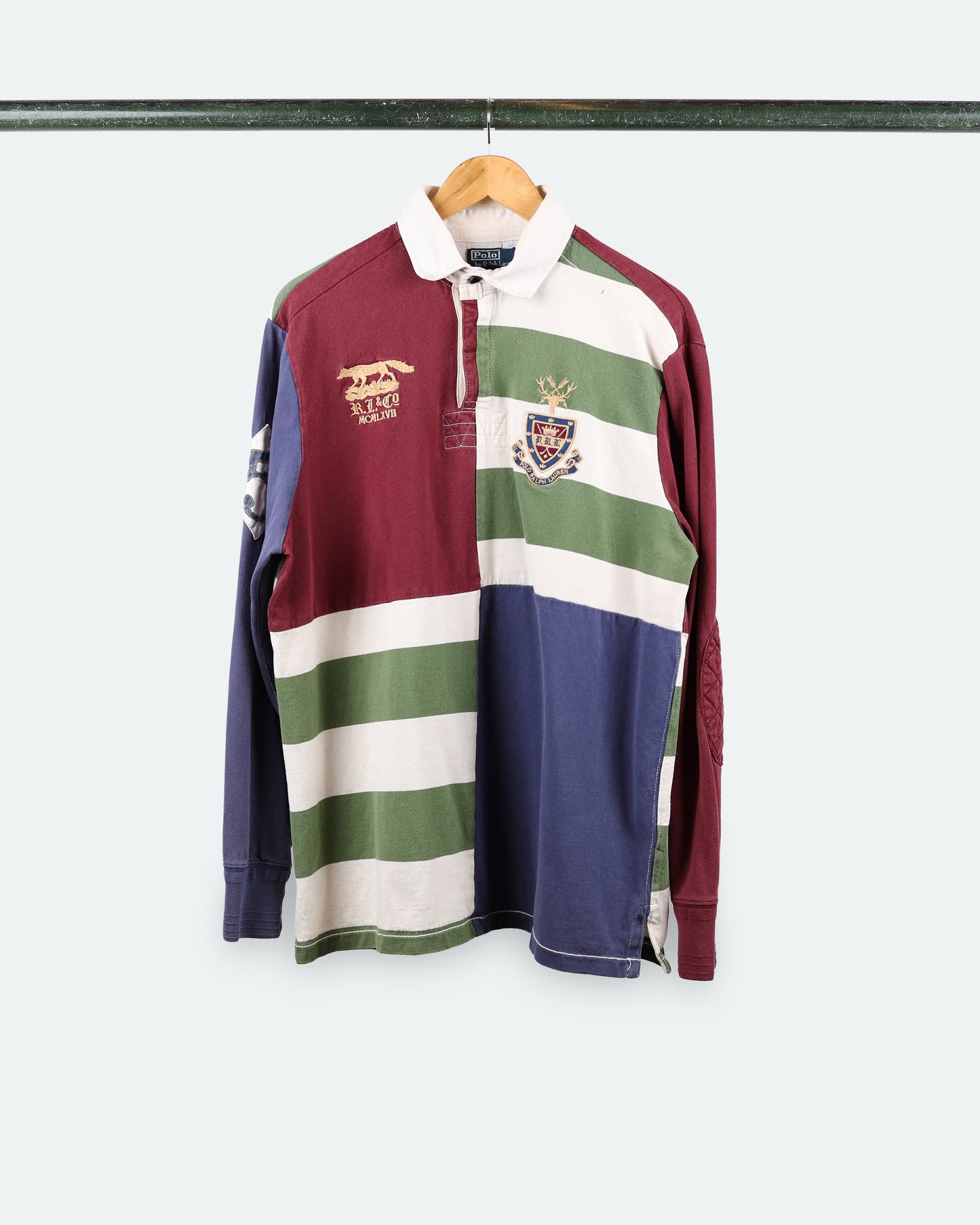 90s Polo Patchwork Rugby Shirt