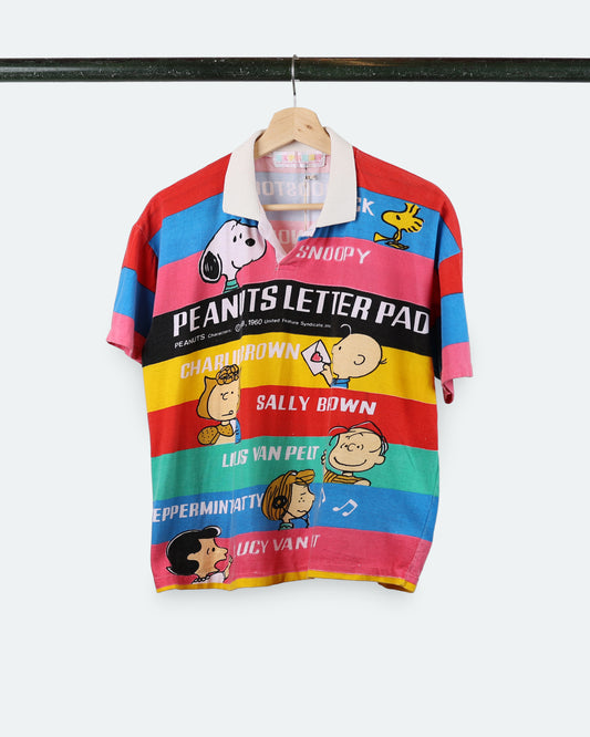 90s Peanuts AOP Polo Shirt