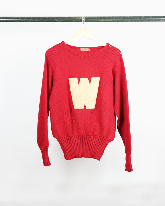 50s Badger 'W' Knit Sweater