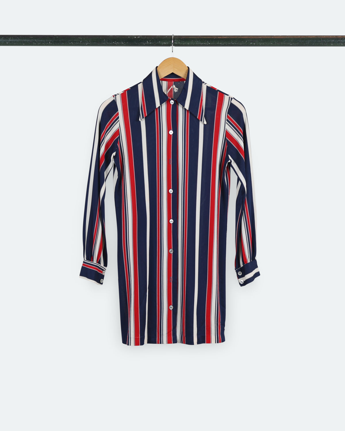 70s Striped Button-Up Shirt