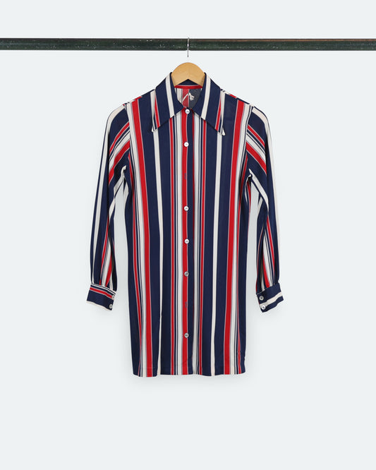70s Striped Button-Up Shirt