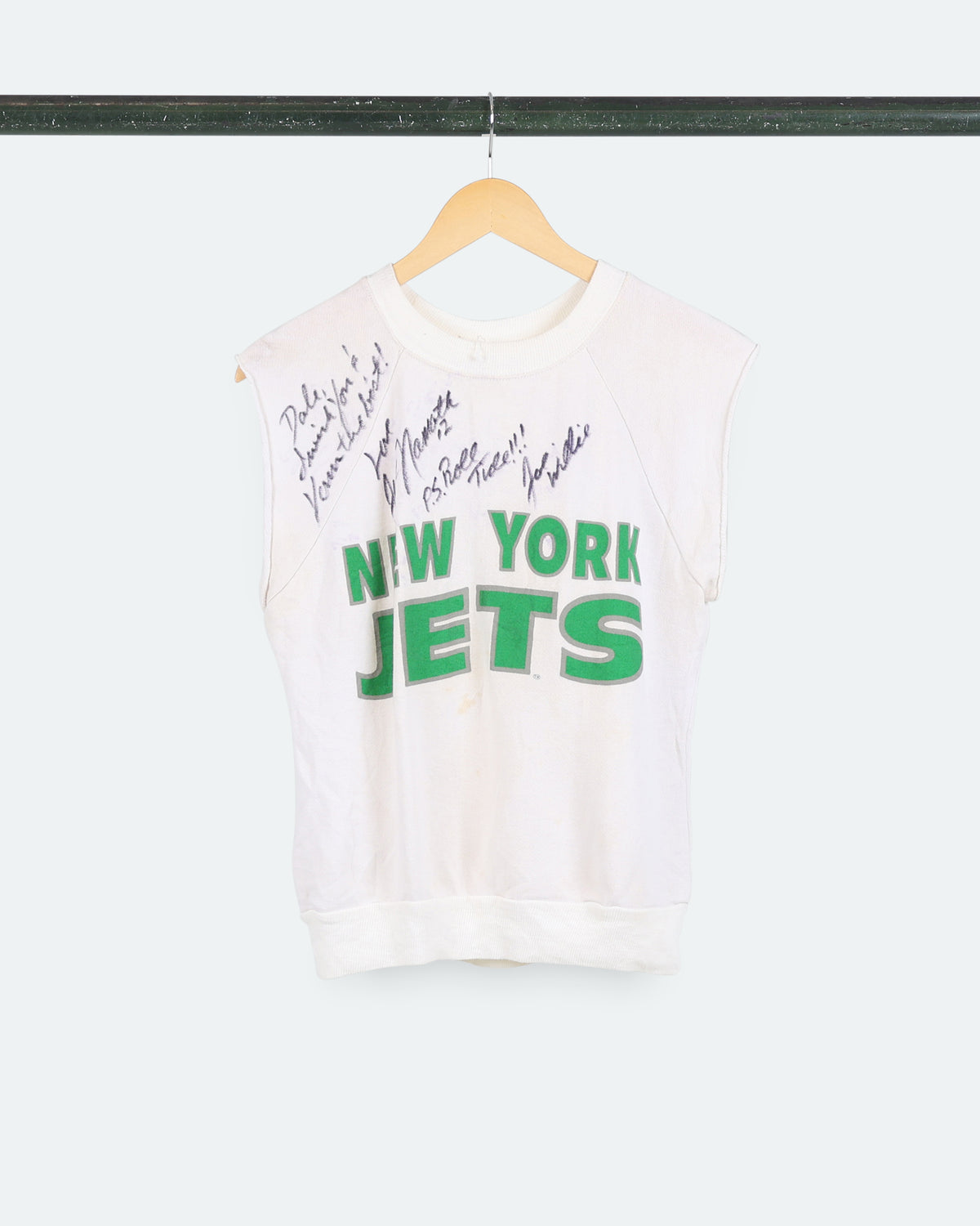 80s NY Jets Signed Cut Off