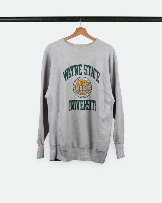 90s Reverse-Weave Wayne State Crewneck