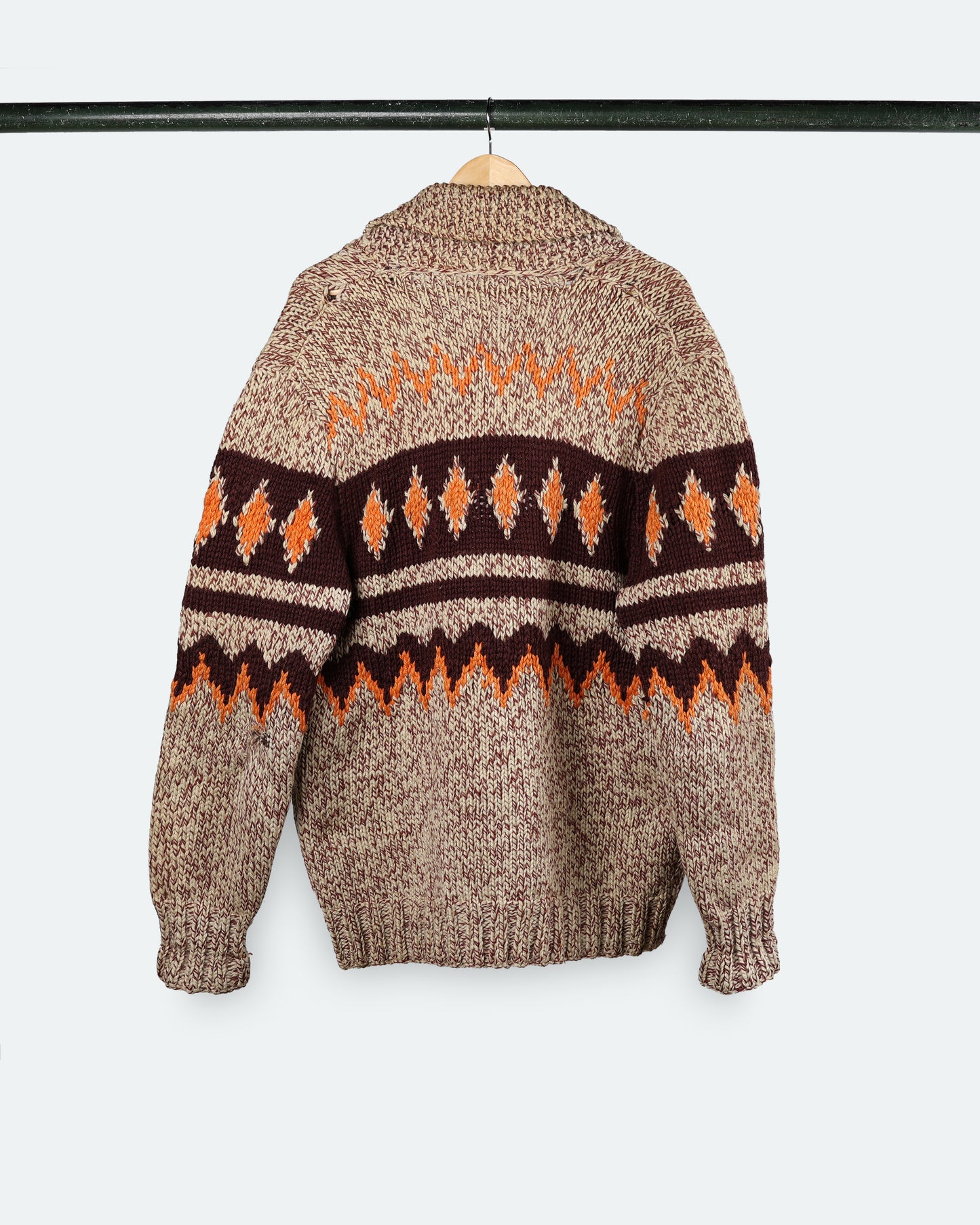 Vintage Zig-Zag Knit Cowichan Sweater