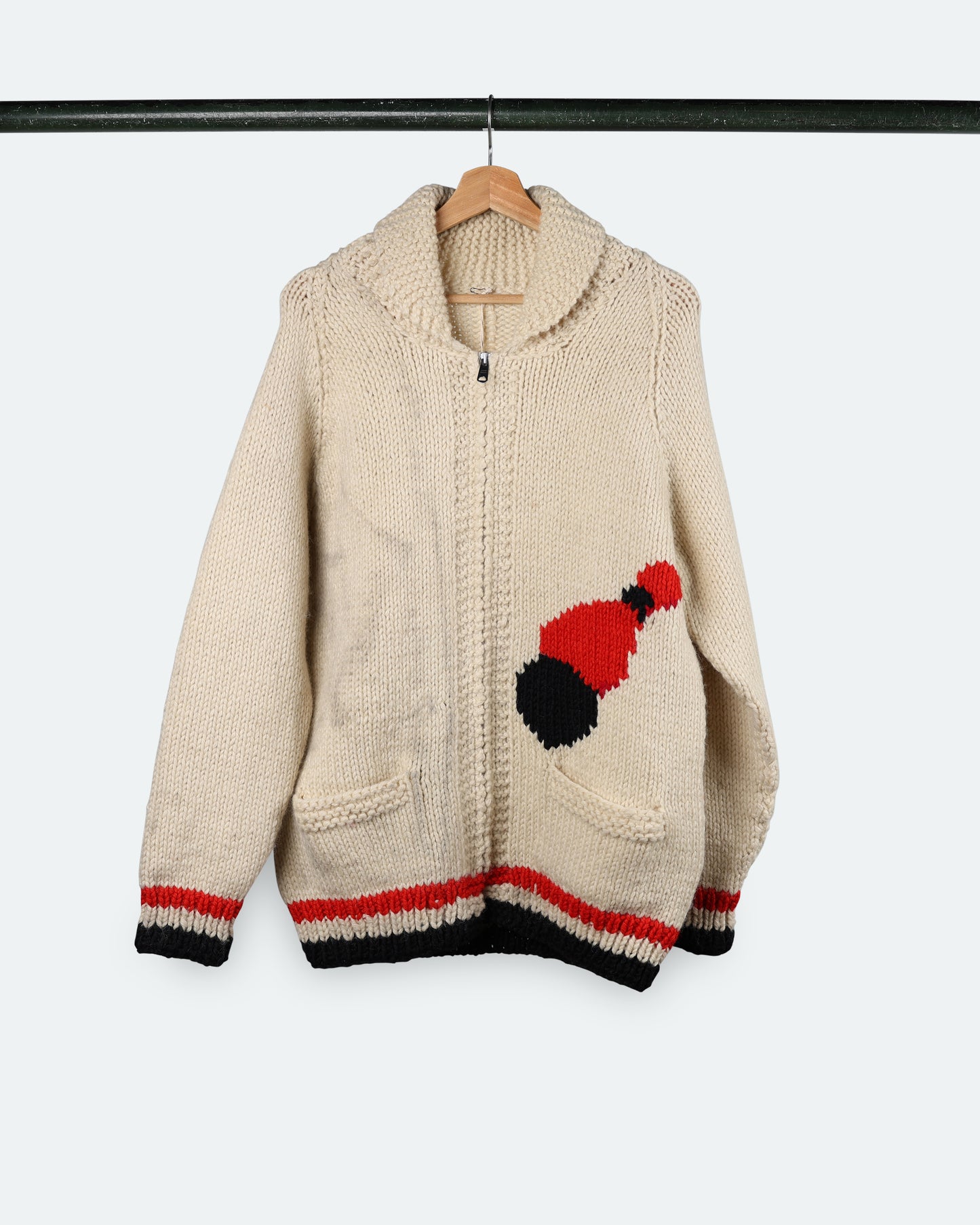 Vintage Red Pin Bowling Cowichan Sweater