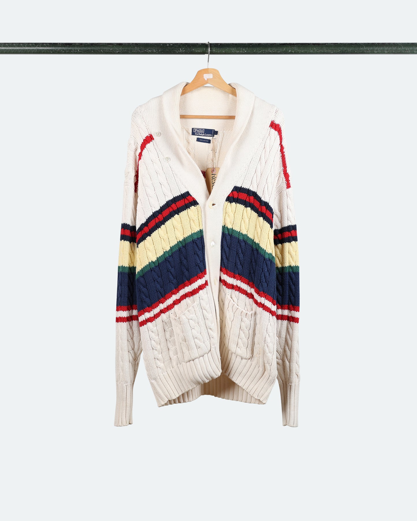 90s Polo Cable-Knit Cardigan