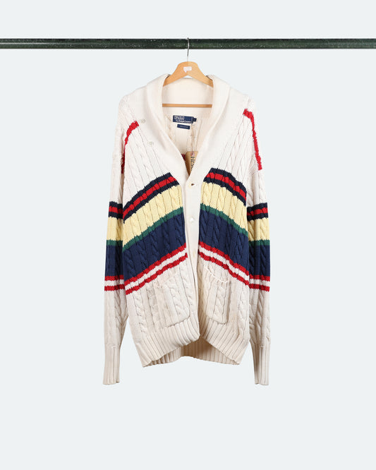 90s Polo Cable-Knit Cardigan