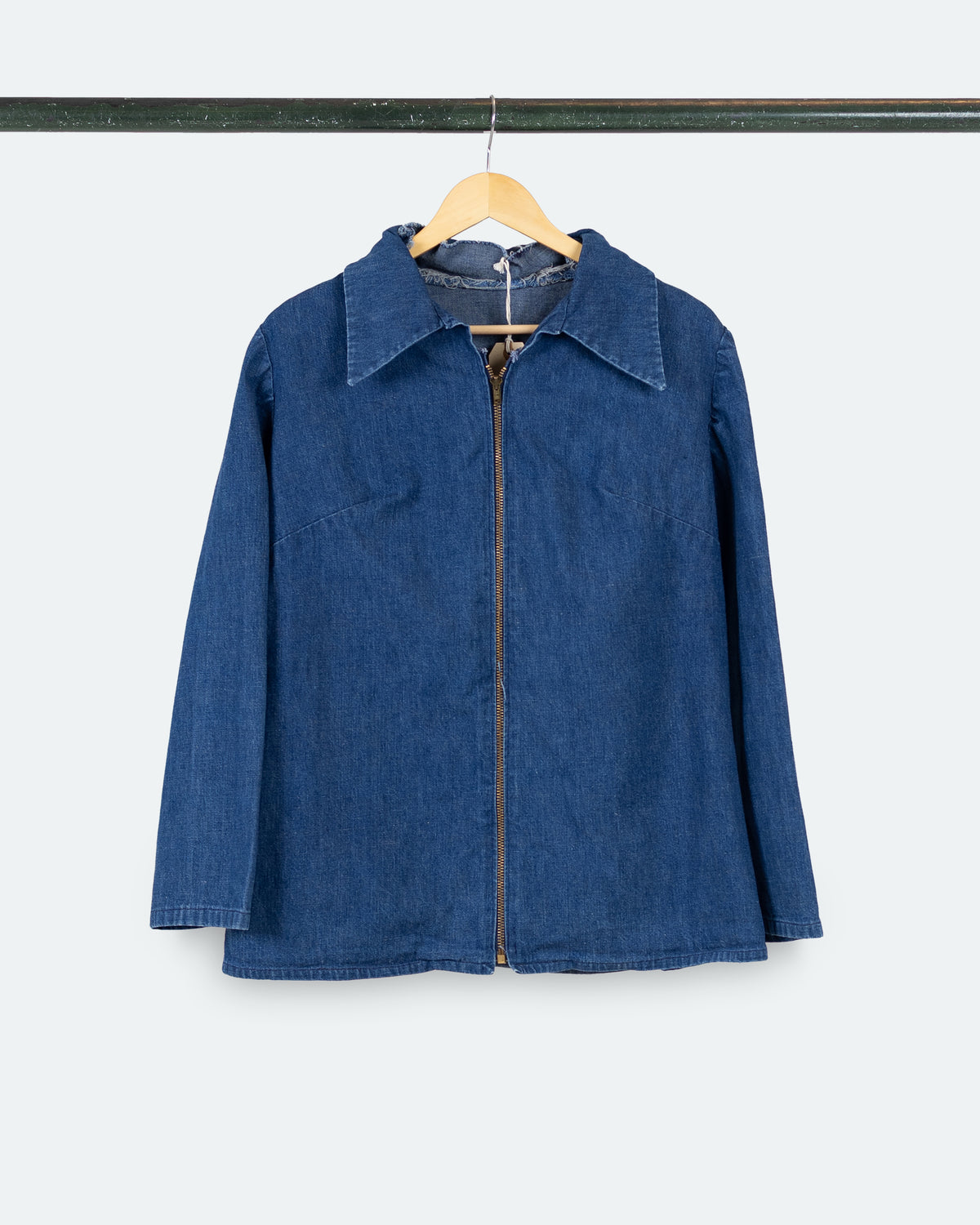 Vtg Zip Up Denim Jacket
