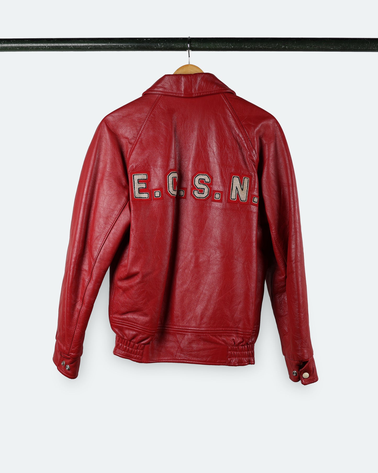 Ecole-Carrefour Leather Varsity Jacket