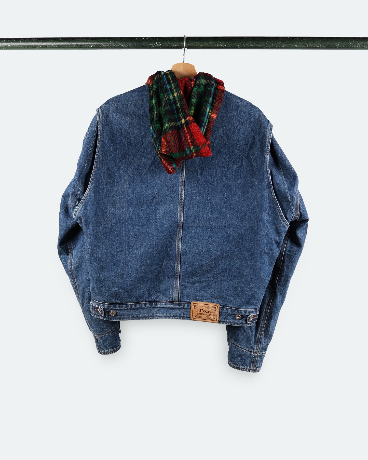 90s Polo R.L. Plaid Lined Denim Jacket