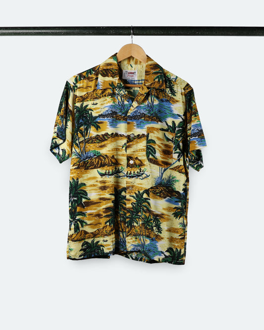 Vintage Luau Prints 'Rowers' Aloha Shirt