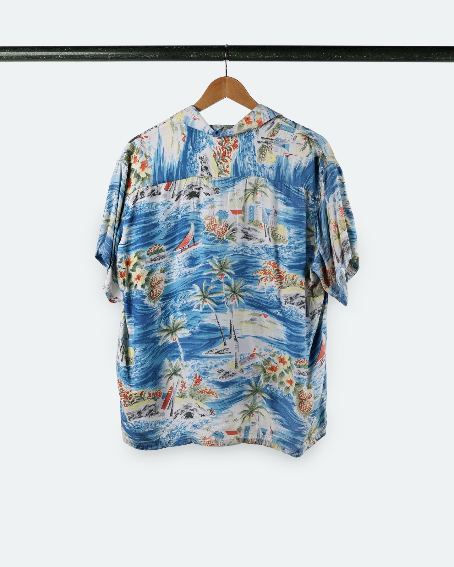 Vintage Beach Scene Aloha Shirt