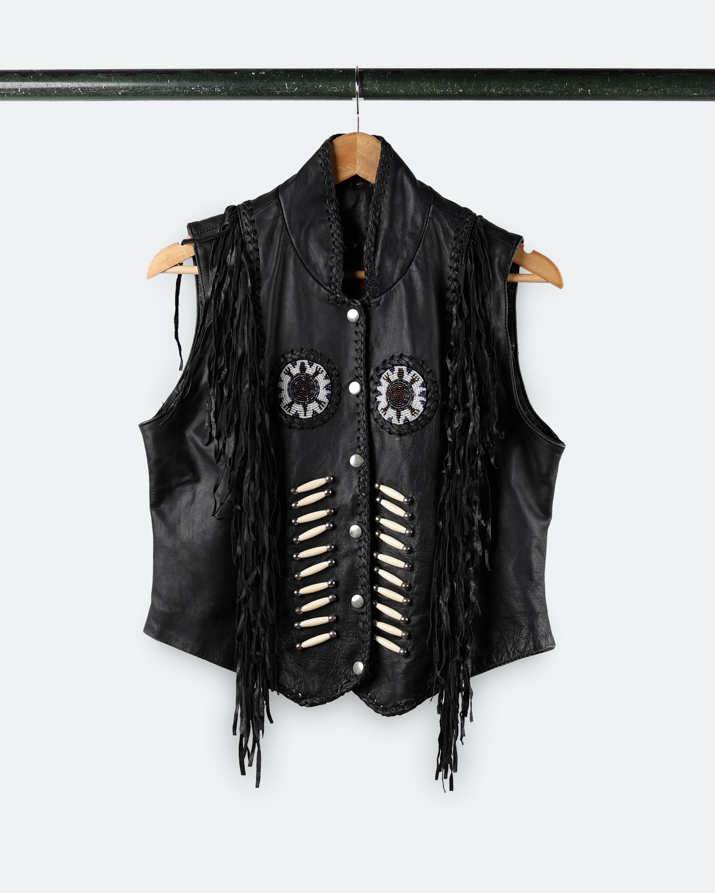 90s Hot Leathers Bone Vest