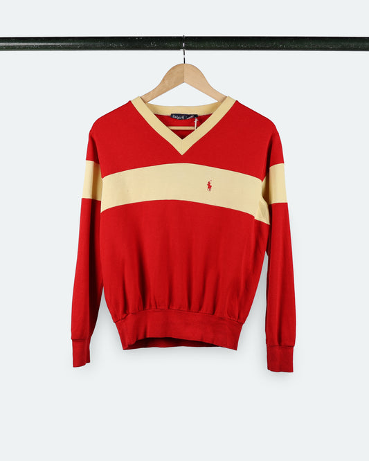 90s R.L. V-Neck Striped Shirt