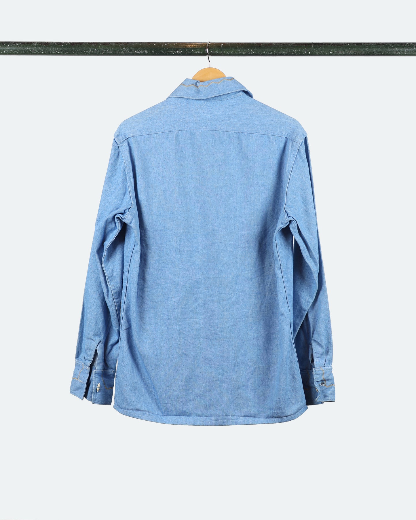 70s Embroidered Denim Shirt