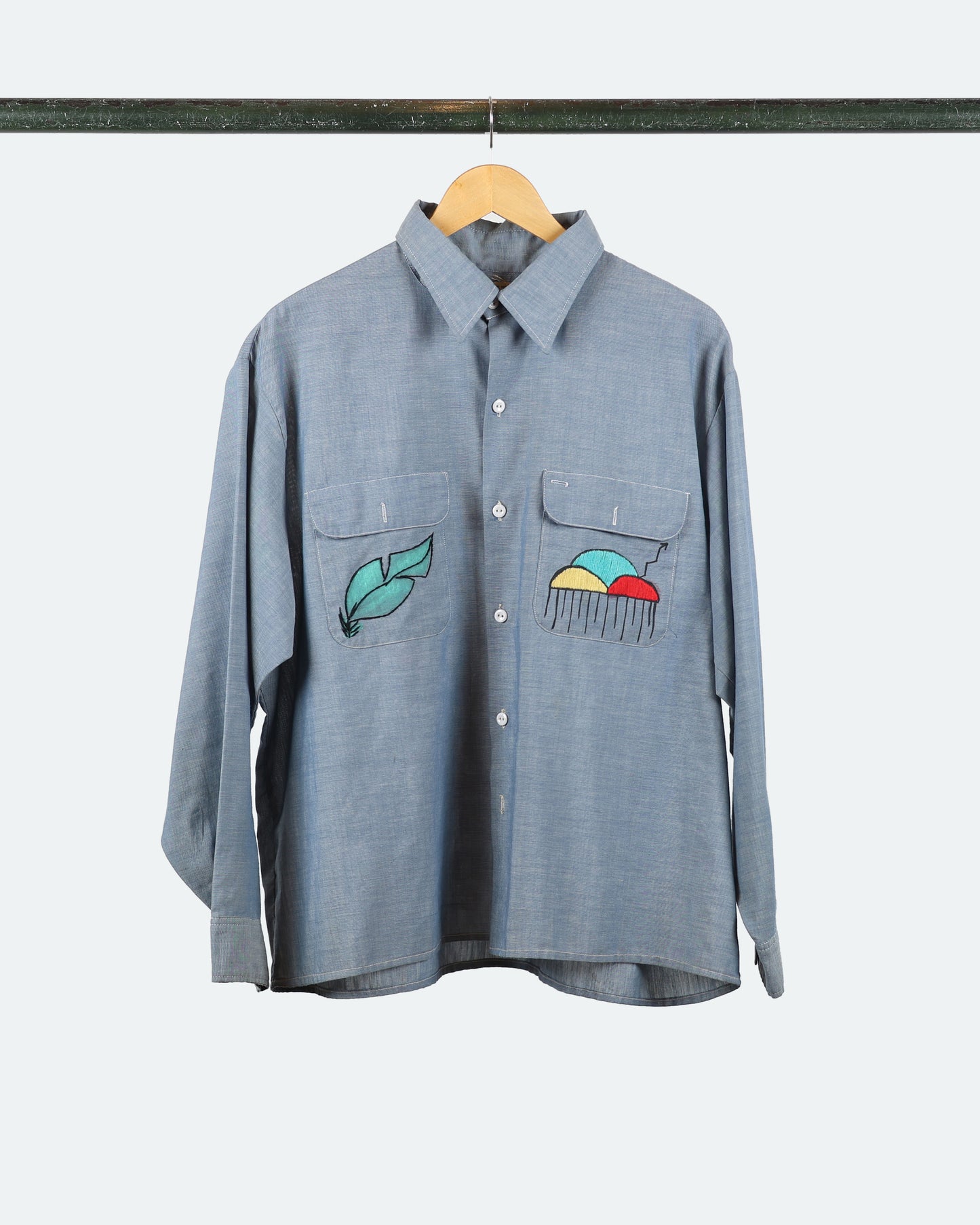 70s Hand Drawn Chambray Shirt