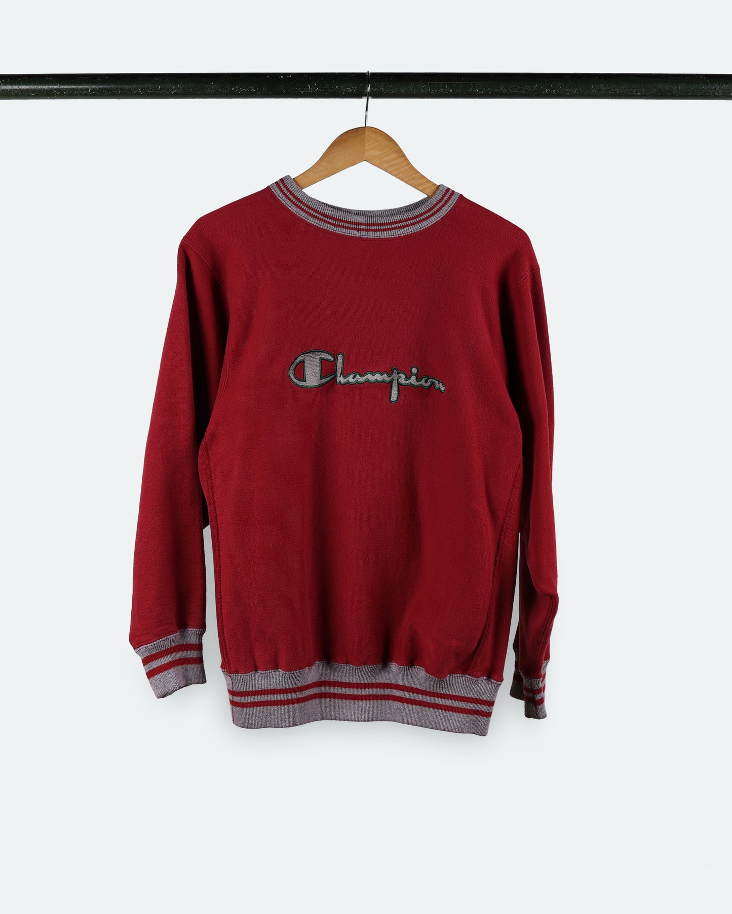 90s Red Embroidered Reverse Weave Champion