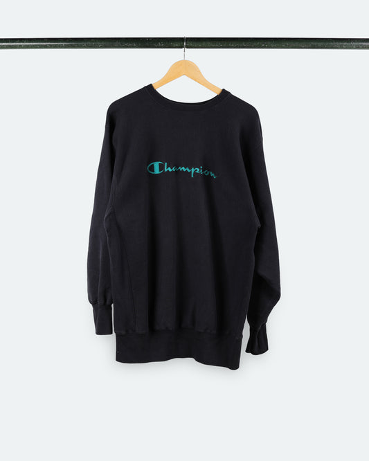 90s Blue Embroidered Reverse Weave Champion