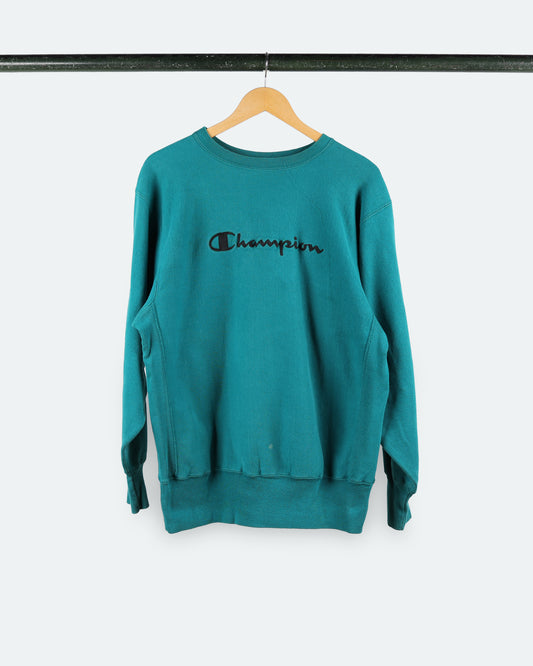 90s Teal Embroidered Reverse Weave Champion