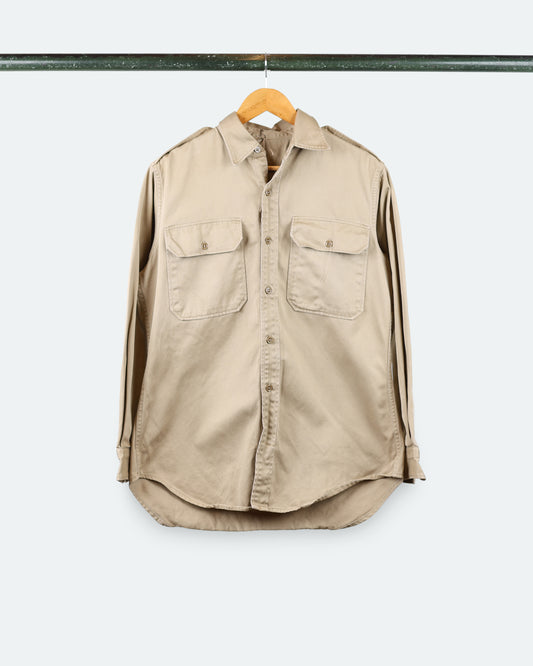 Vtg Khaki Military Shirt
