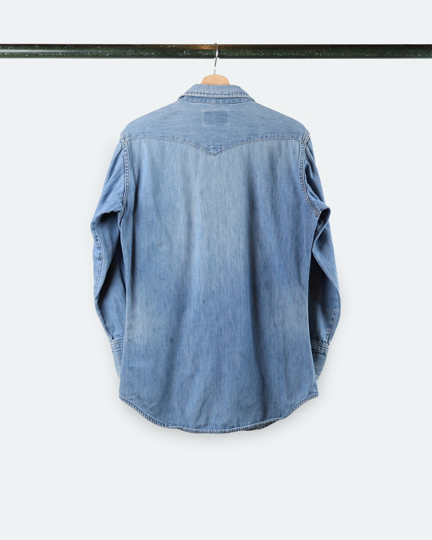 Vtg Wrangler Denim Snap Shirt