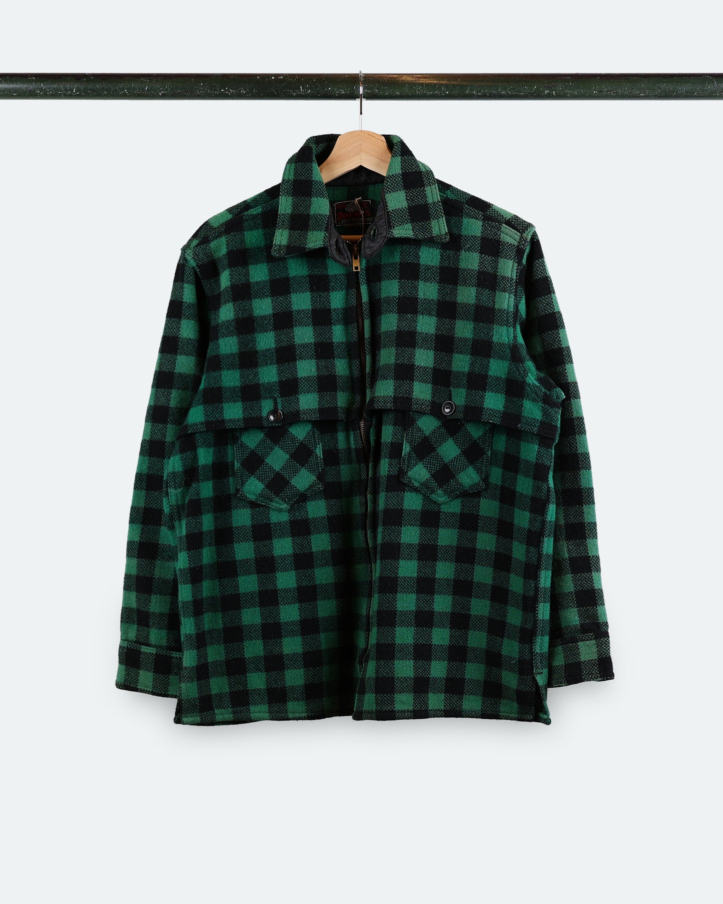 70s Johnson Green and Black Flannel