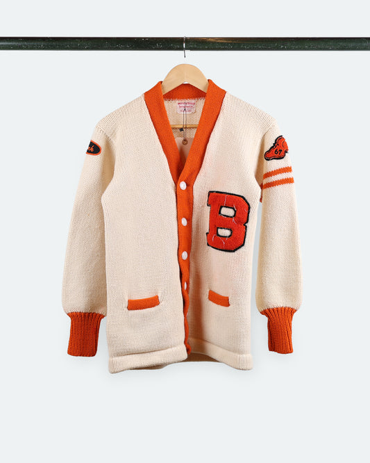 50s Wool Varsity Cardigan "B"