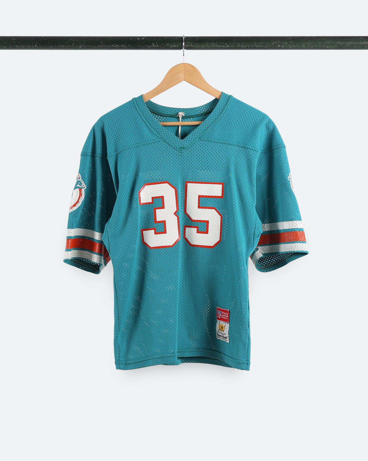 80s Dolphins #35 Sanders Jersey