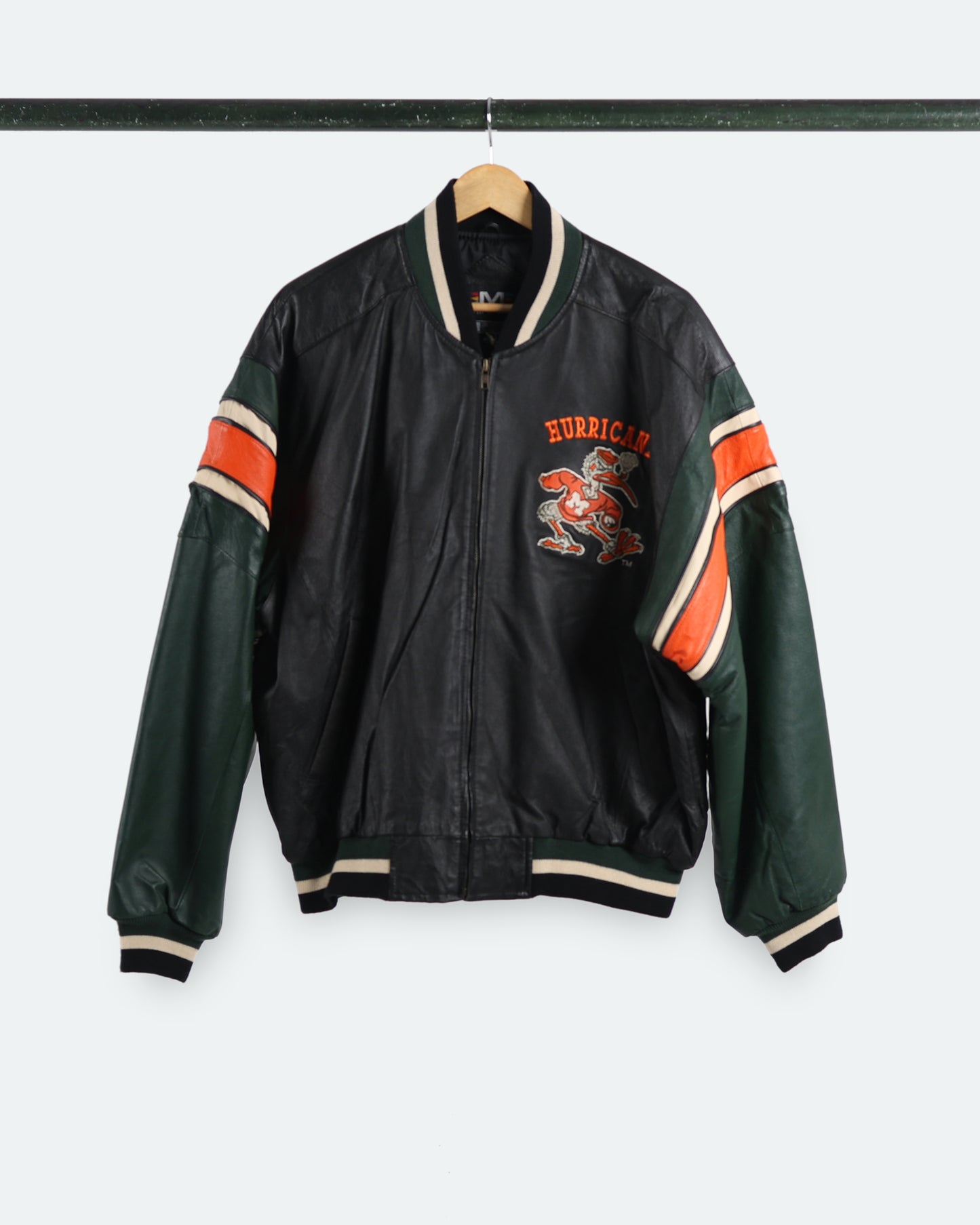 90s Miami Hurricanes Leather Jacket