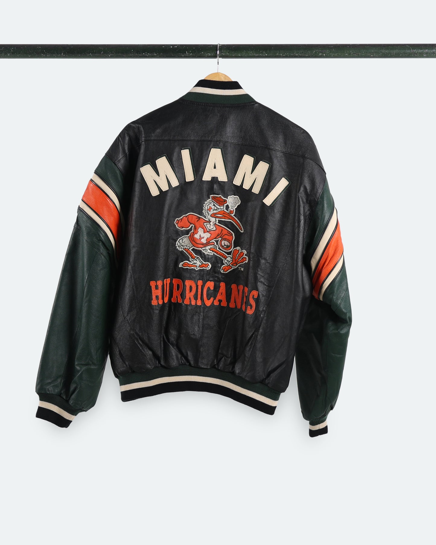 90s Miami Hurricanes Leather Jacket