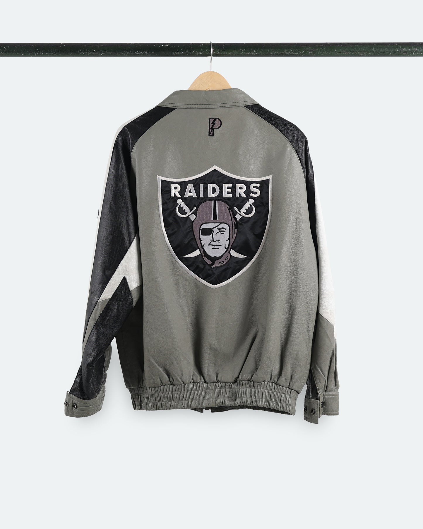90s Oakland Raiders Leather Jacket