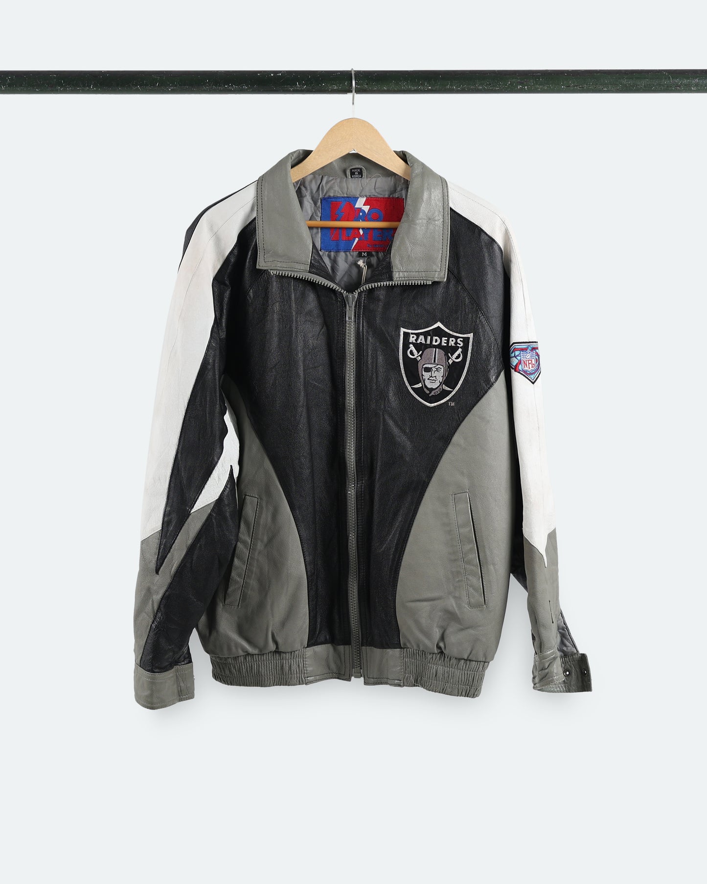 90s Oakland Raiders Leather Jacket