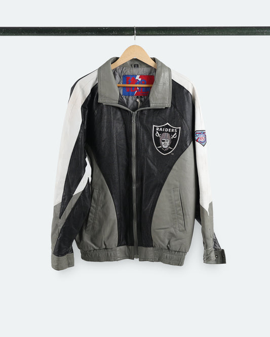 90s Oakland Raiders Leather Jacket