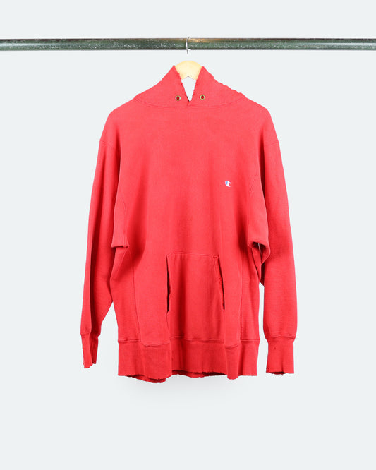 80s Reverse-Weave Red Hoodie