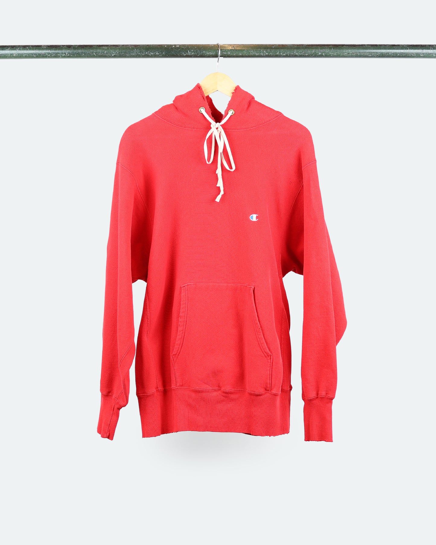 90s Reverse-Weave Red Hoodie