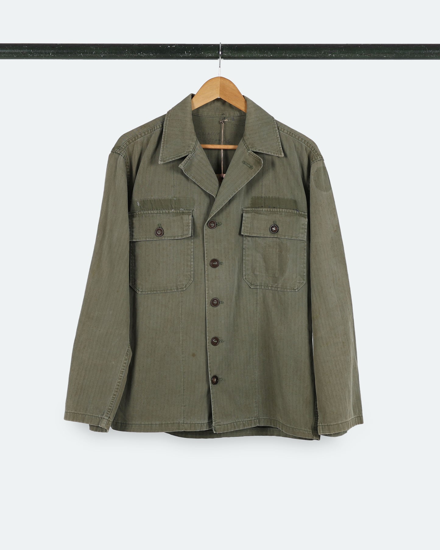 Vintage Herringbone Military Utility Shirt