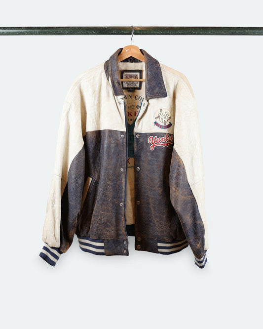 90s NY Yankees Leather Jacket