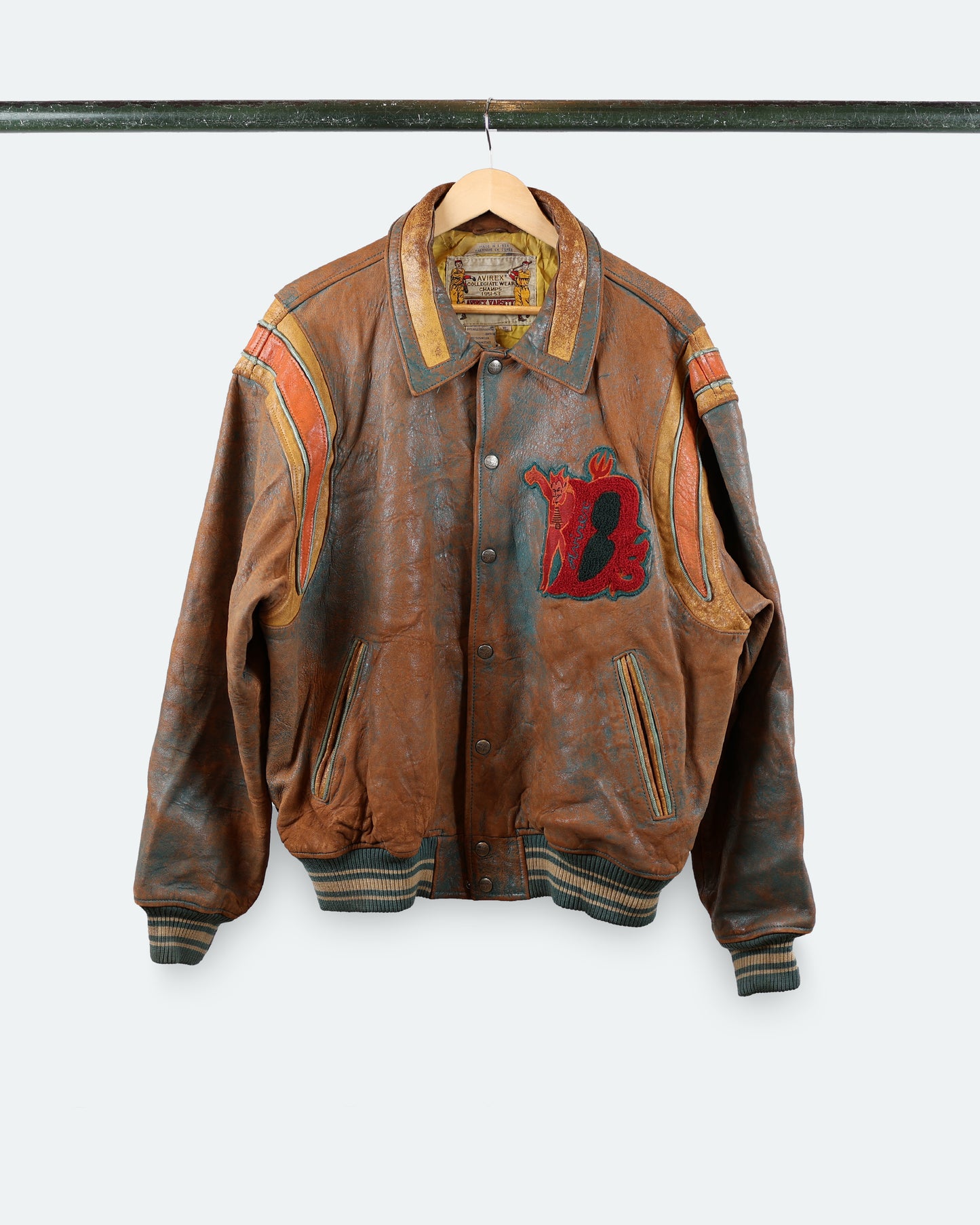 90s Avirex 'Devils' Varsity Leather