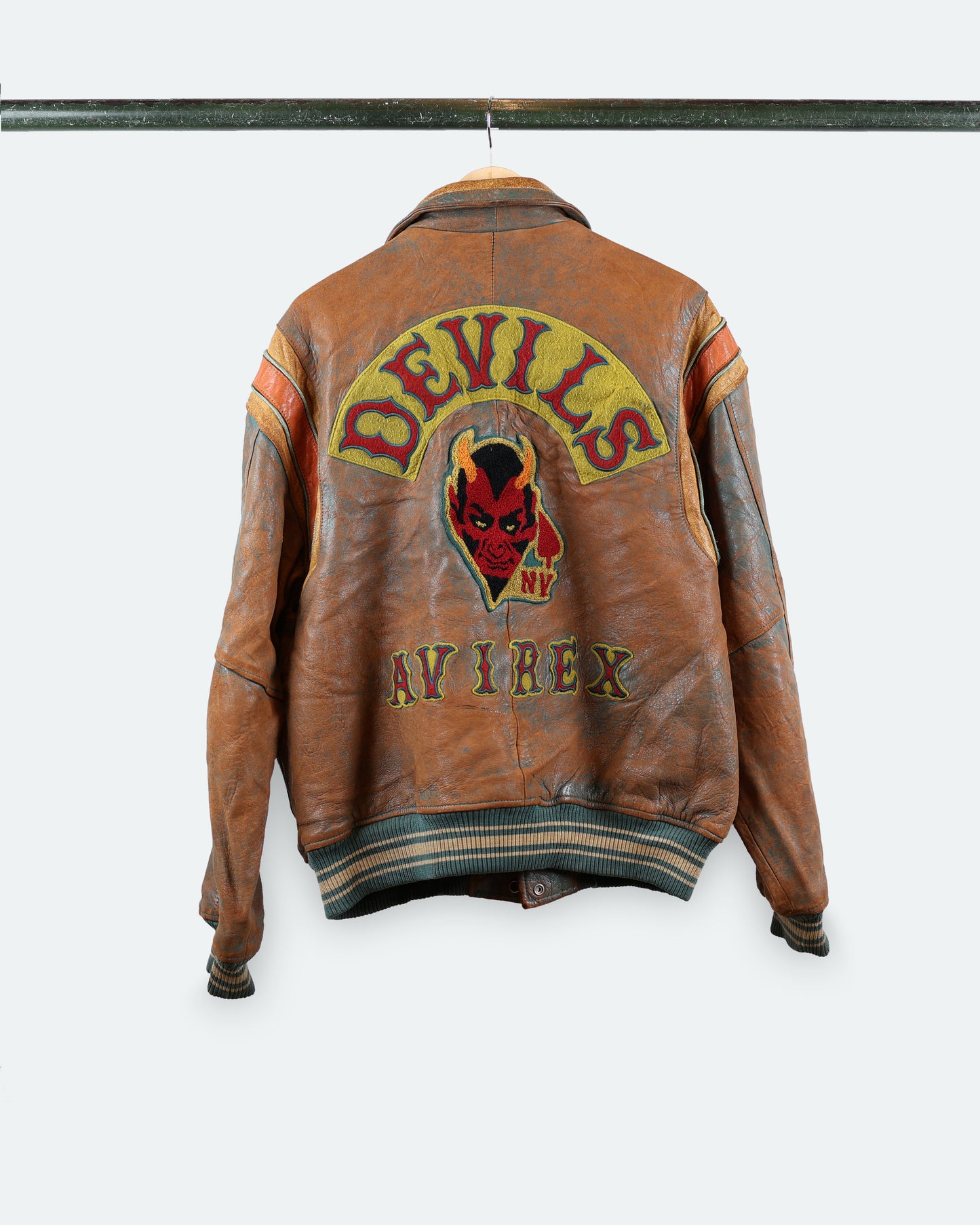 90s Avirex 'Devils' Varsity Leather