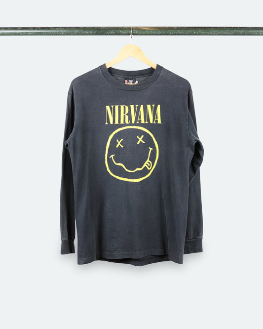 90s Nirvana 'Smiley' Long-Sleeve