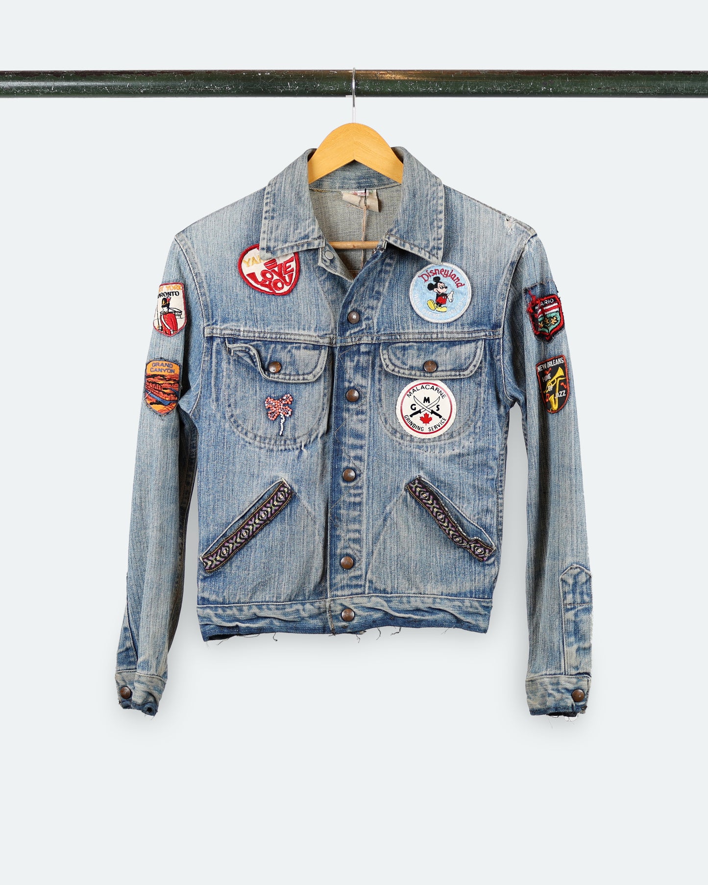 Vintage *Travel Patched Denim Jacket