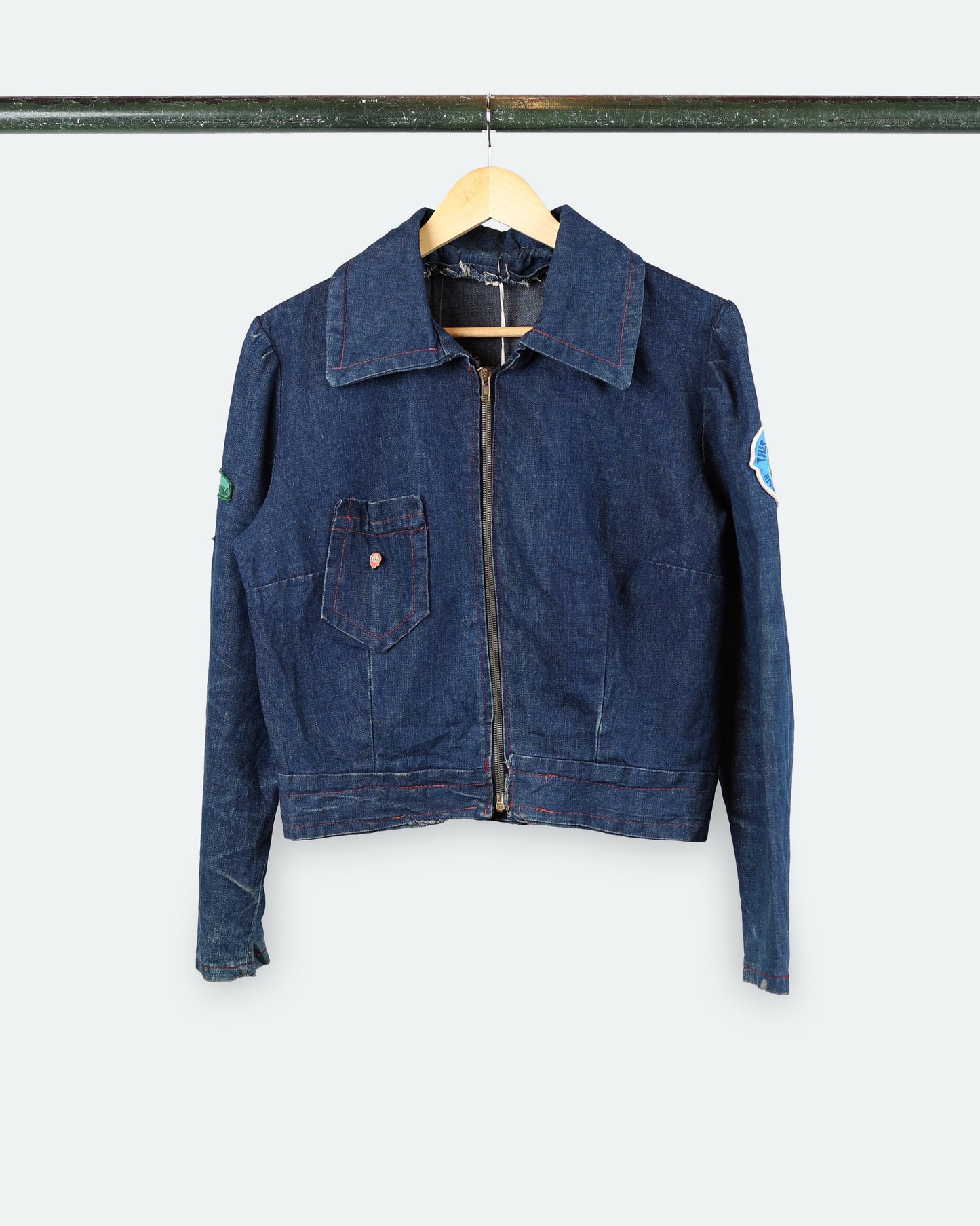 Vintage Girl Scouts Denim Zip Jacket