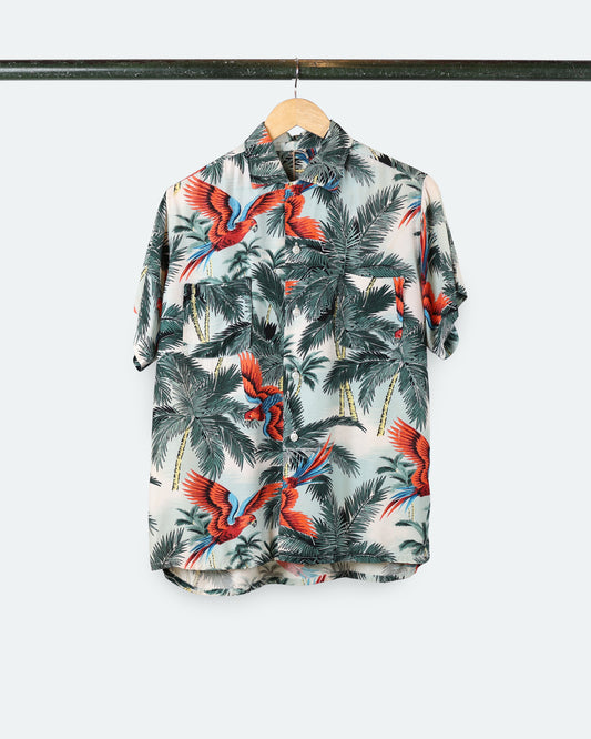 60s Penny Parrot Tiki Button Down